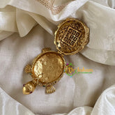 Gold Look Alike Temple Kumkum Box -Turtle-G10258